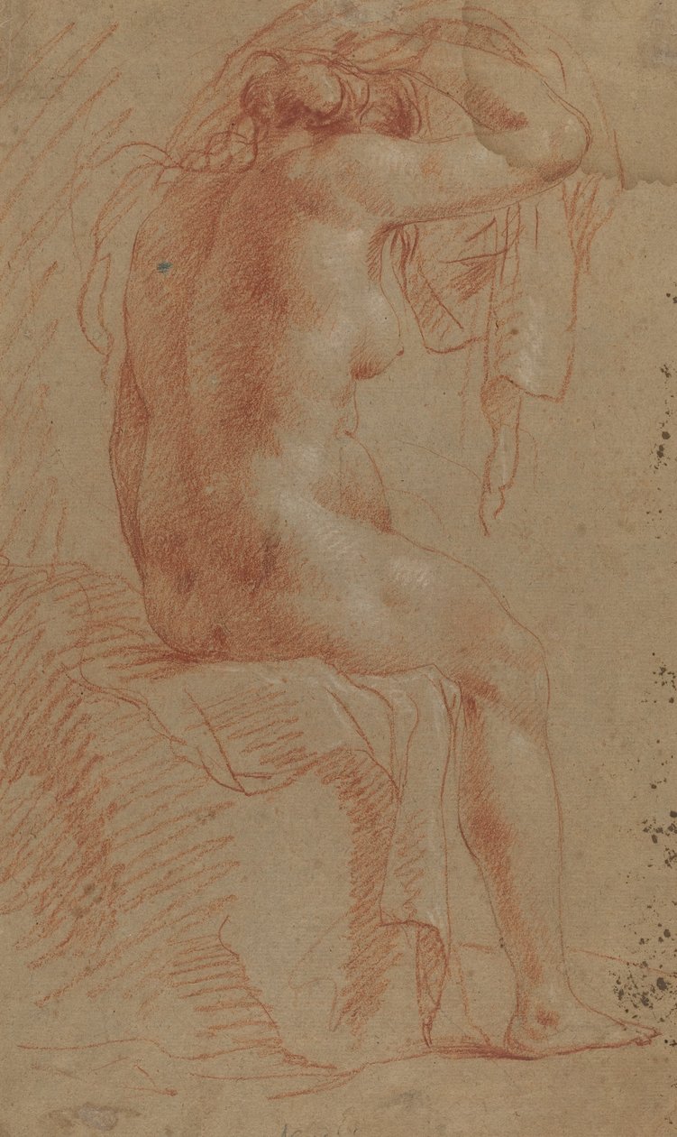 Nude Female Figure (verso) by Italian 17th Century