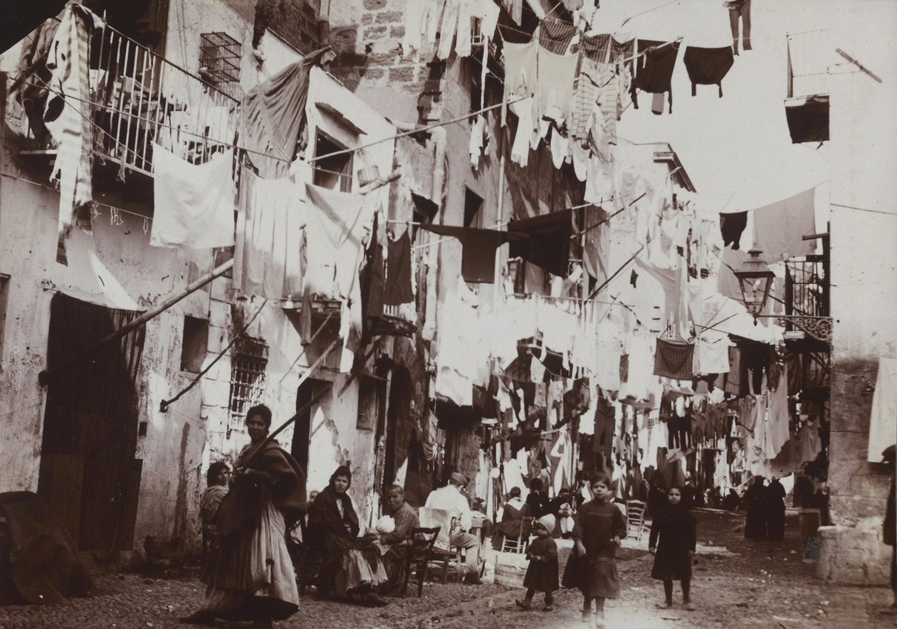 A Characteristic Street in Palermo, 1920 by Italian Photographer