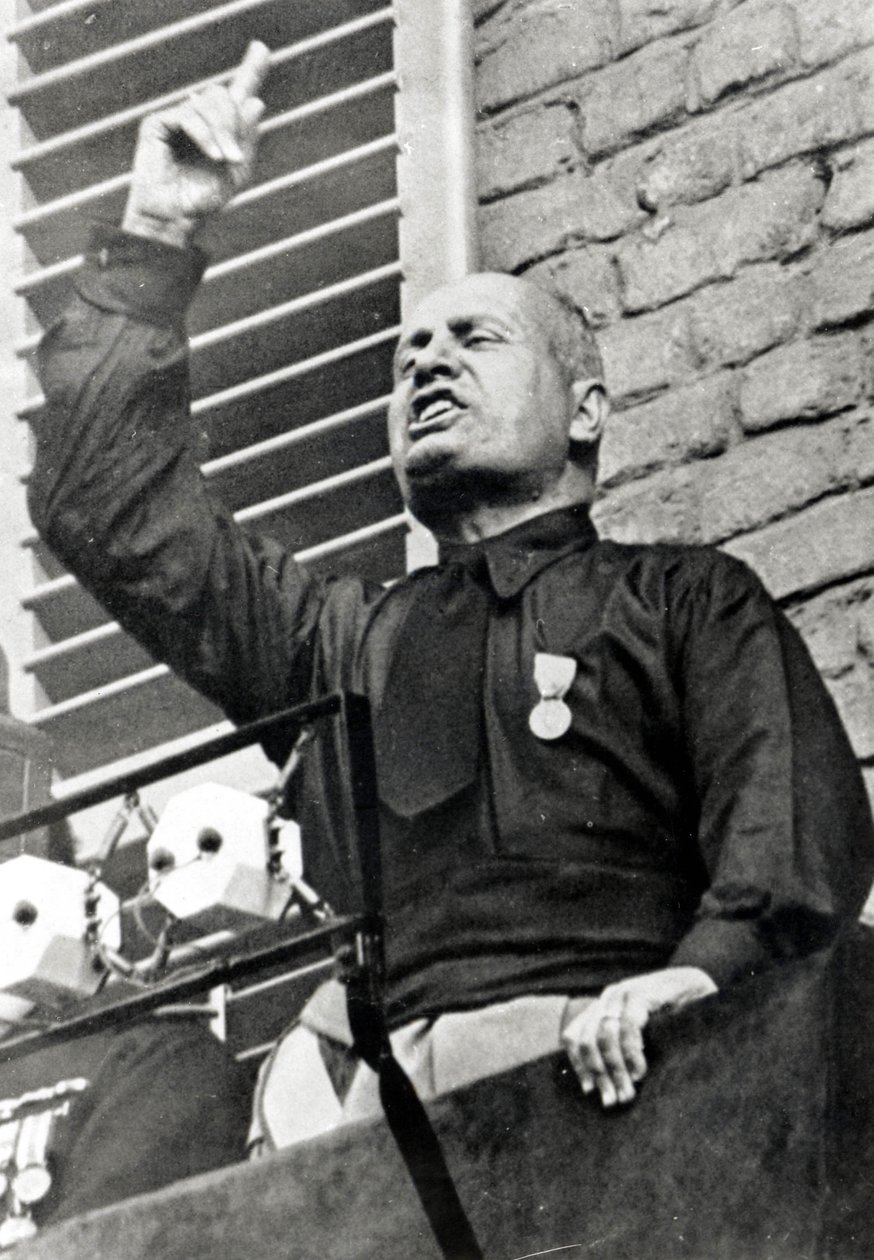 Mussolini in a Black Shirt by Italian Photographer