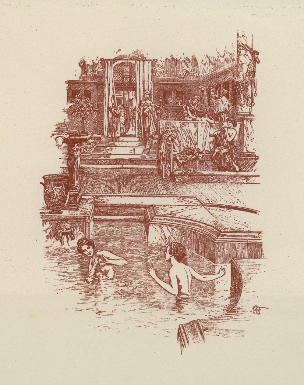 Roman Bath by Italian School