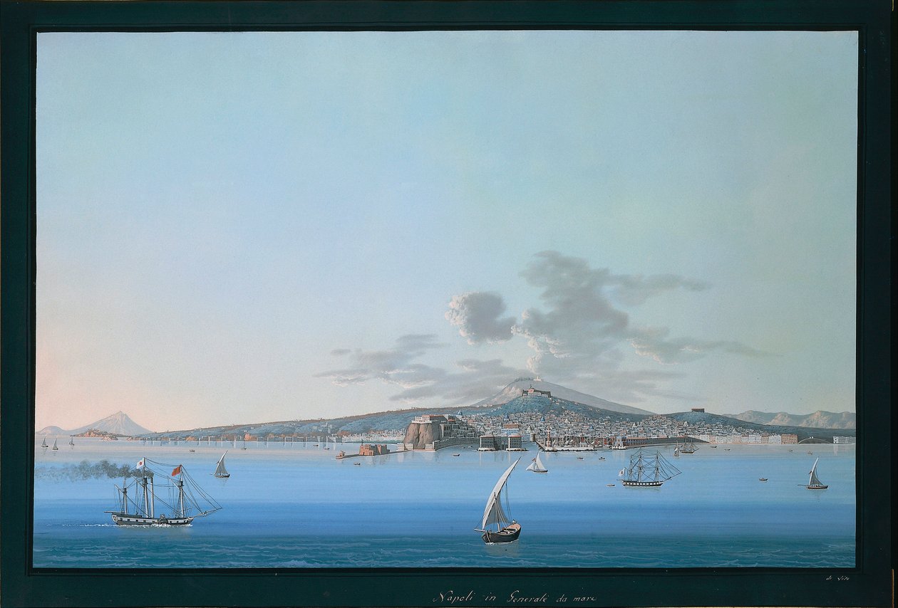 General View of Naples from Sea by Italian School