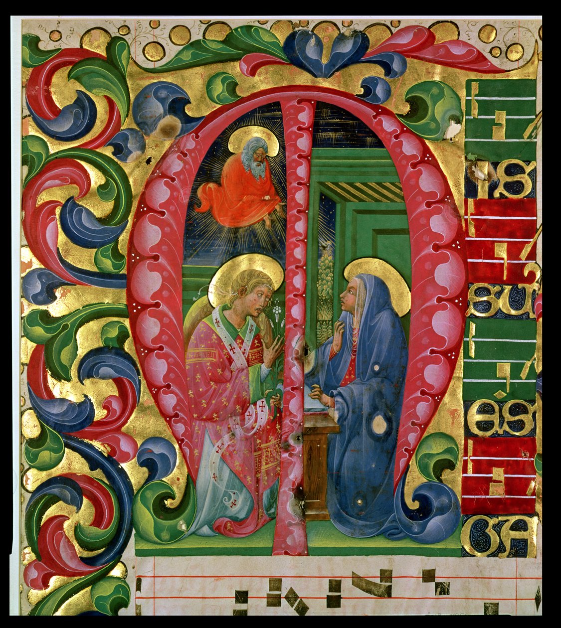 Historiated Initial M Depicting The Annunciation by Italian School