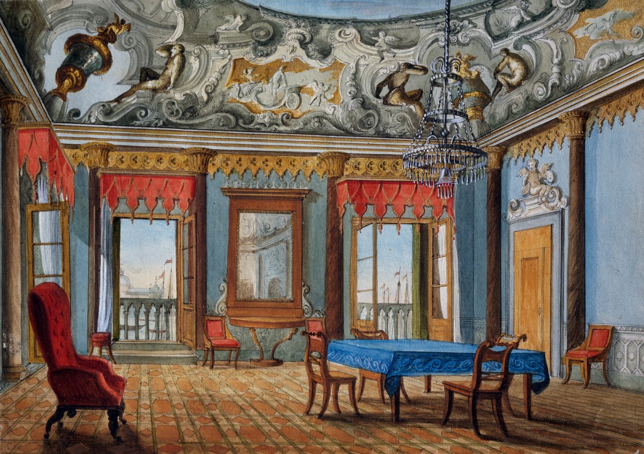 Interior of a Venetian Palace by Italian School