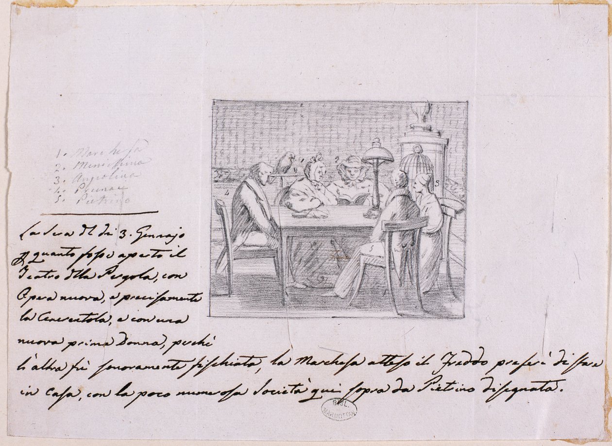 Interior scene by Italian School