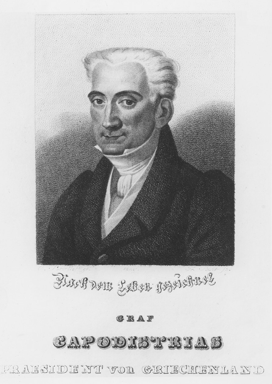 Ioannis Kapodistrias (engraving) by Italian School