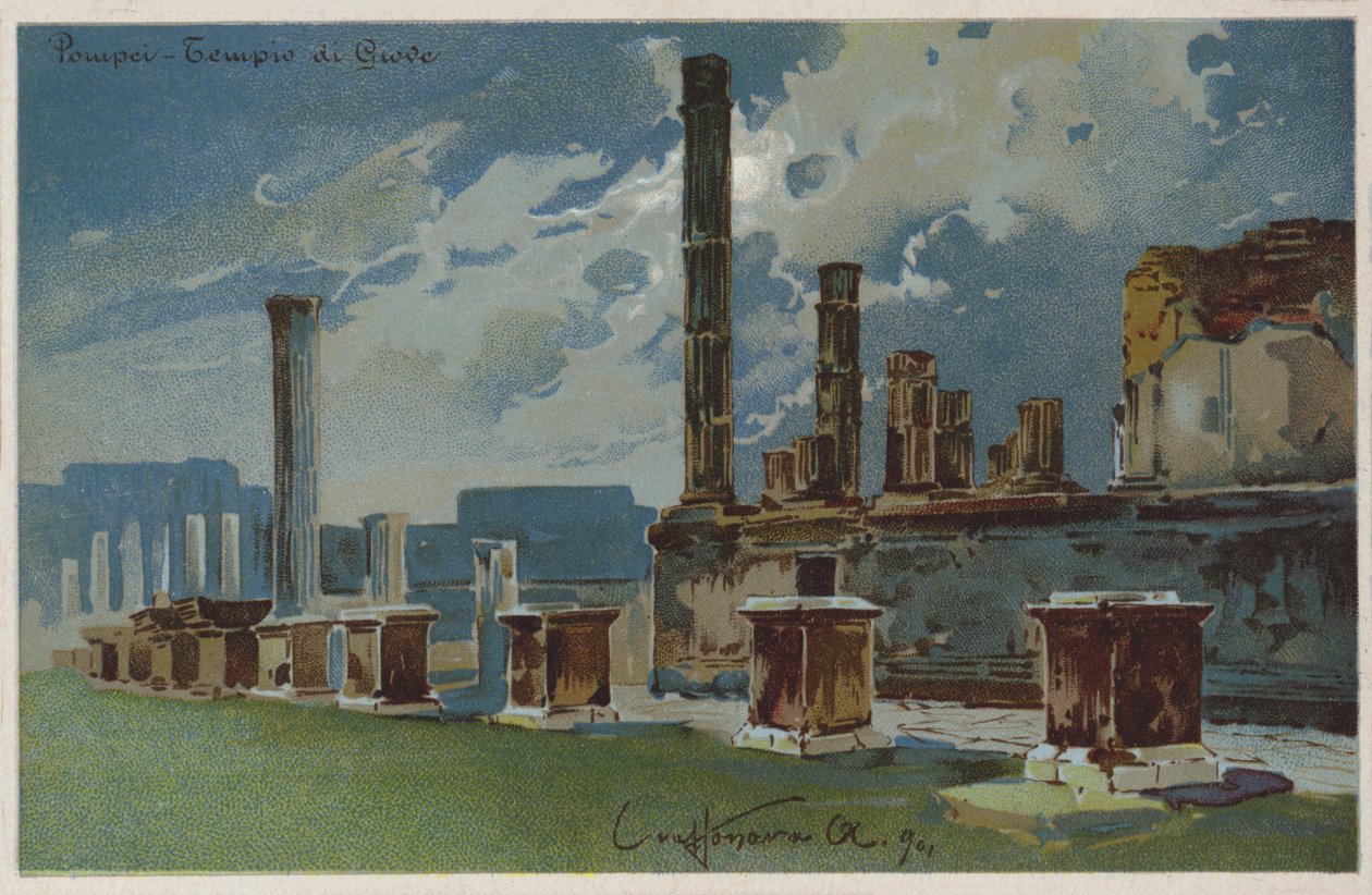 Pompei - Temple of Jupiter by Italian School