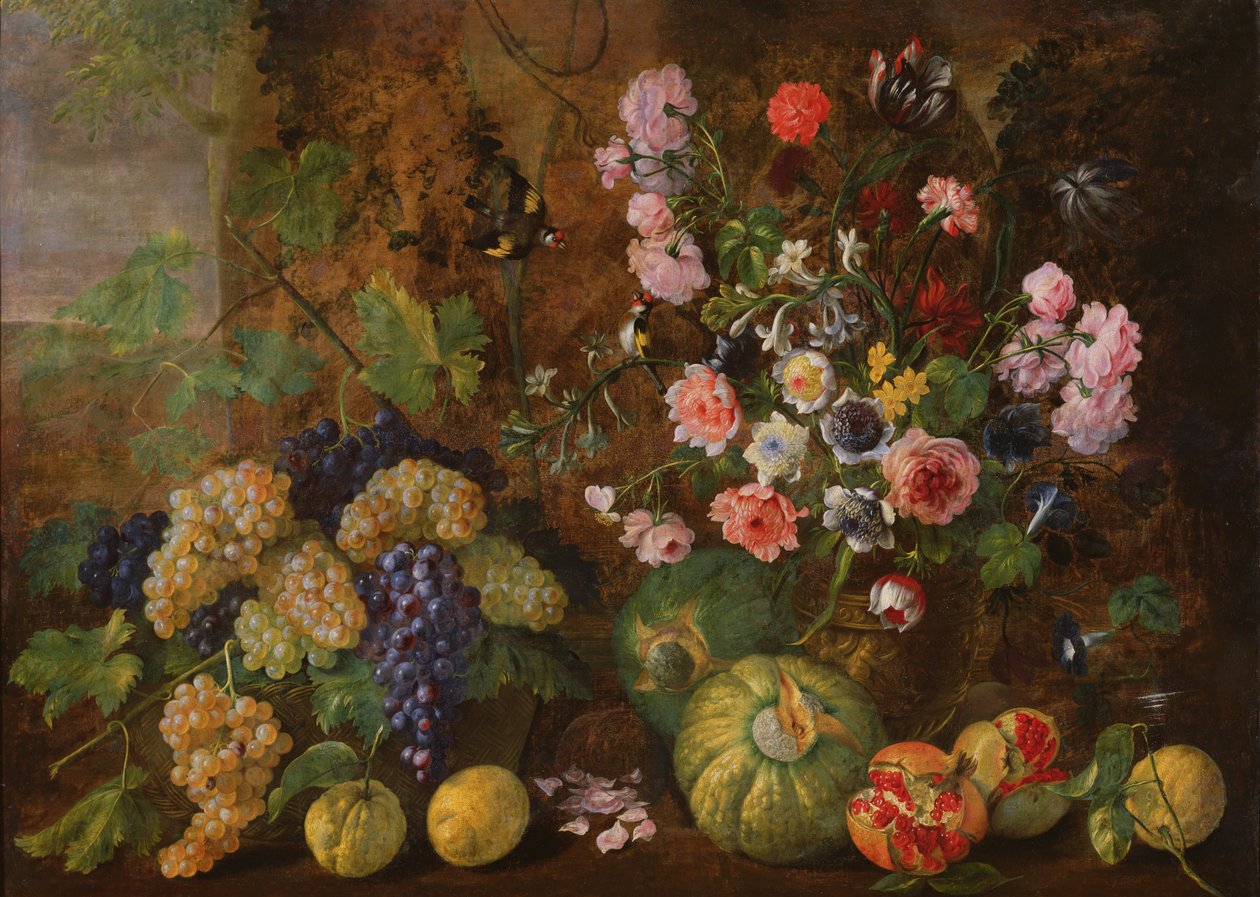 Still Life of Fruits and Flowers by Italian School