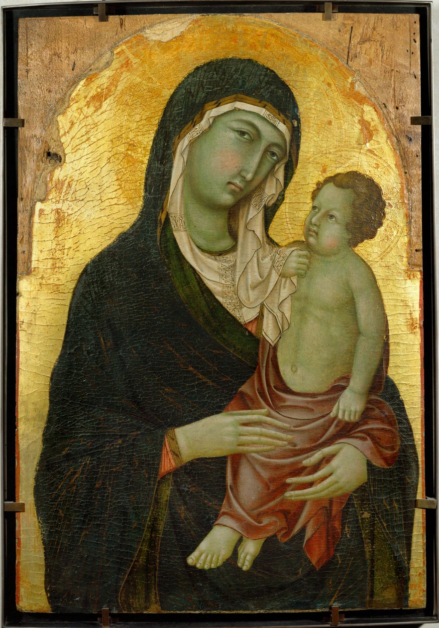 Virgin Mary and Infant Jesus. Gold Ground by Italian School