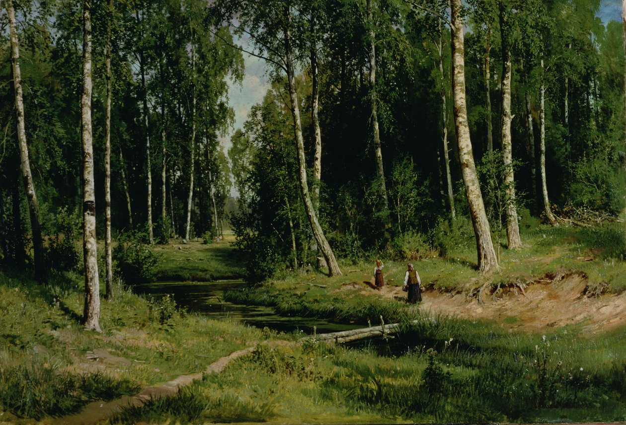 In The Birch Tree Forest by Ivan Ivanovich Shishkin