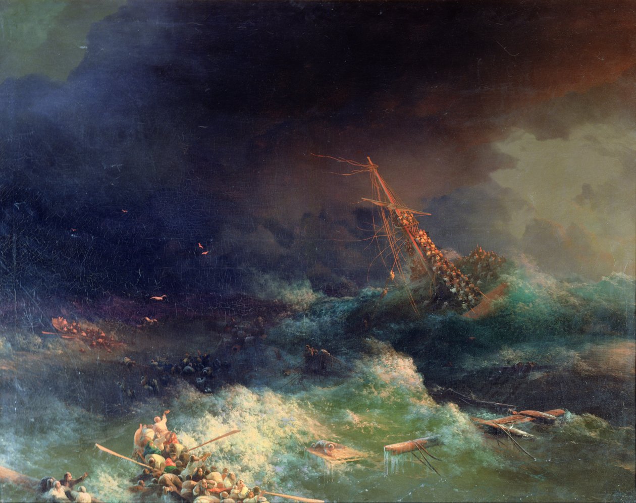 The Disaster of the Liner Ingermanland at Skagerrake near Norway on August 30th, 1842 by Ivan Konstantinovich Aivazovsky