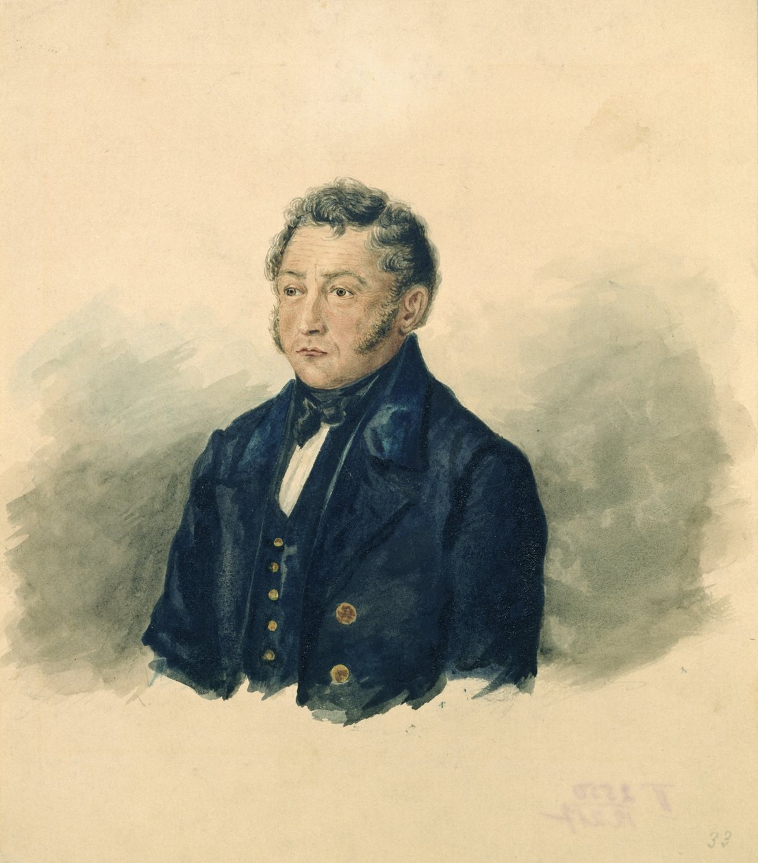 Portrait of Faddey Venediktovich Bulgarin, c.1840 by Ivan Nikolayevich Terebenev