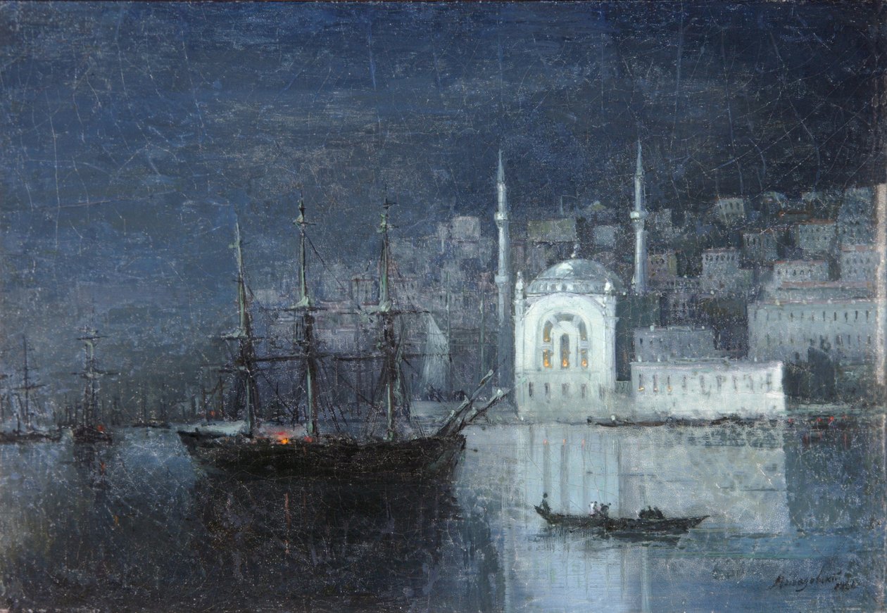 Constantinople by night by Ivan Konstantinovich Aivazovsky