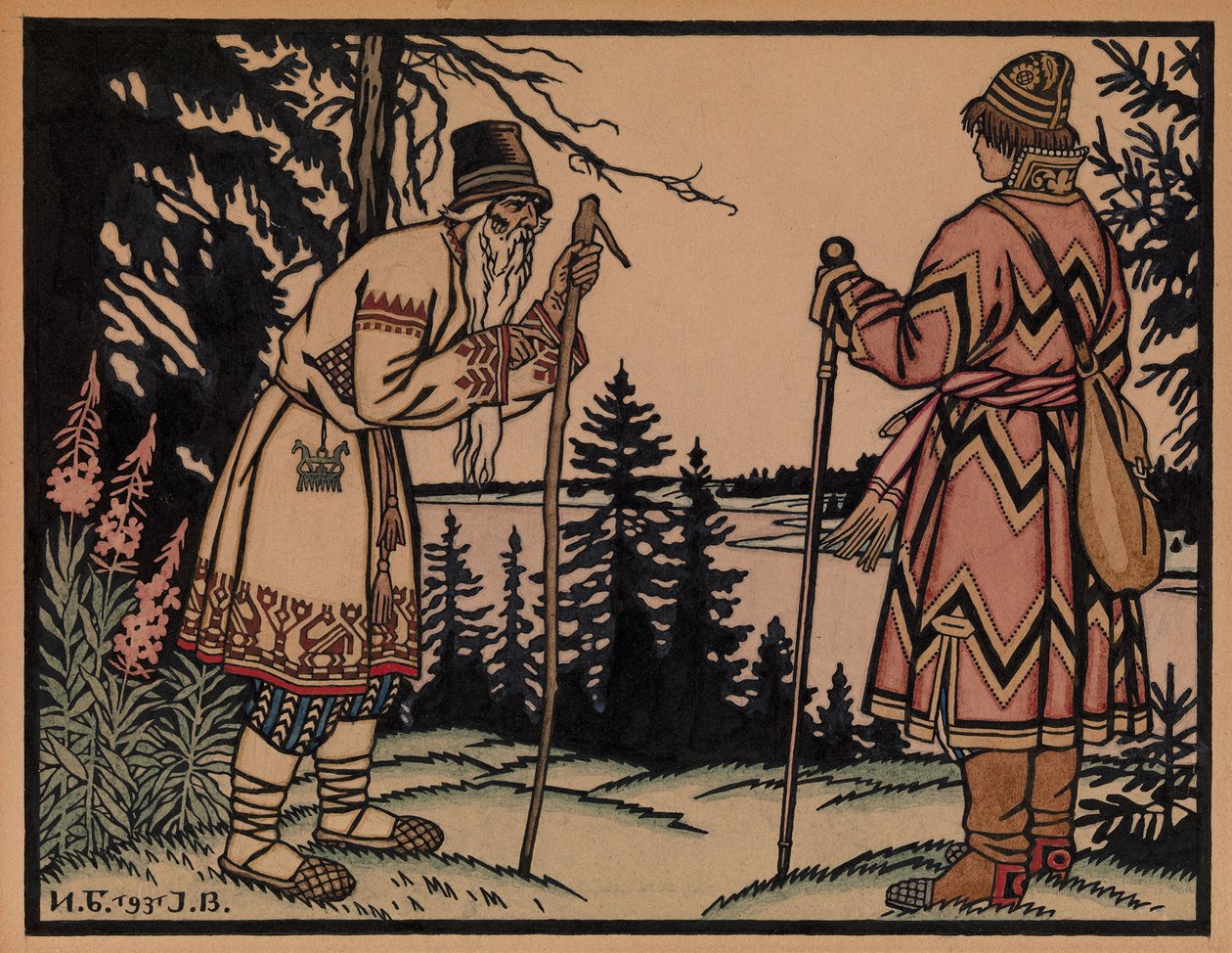 Ivan Tsarevich and Frog Princess by Ivan Yakovlevich Bilibin
