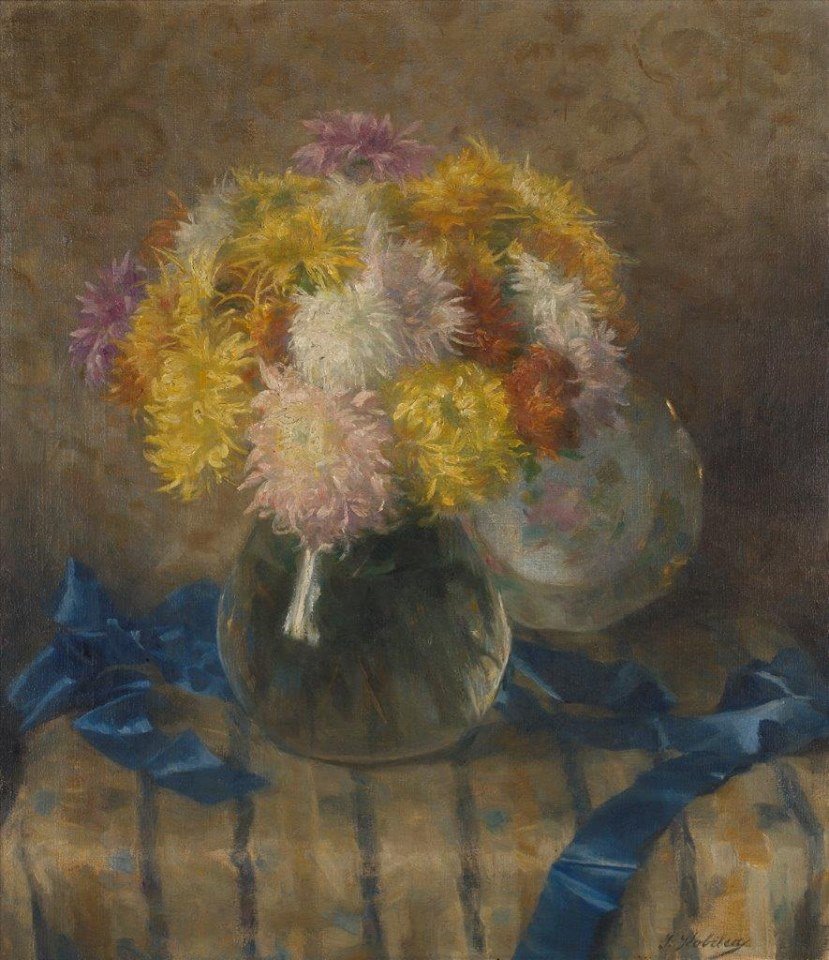 Still Life with Chrysanthemums II by Ivana Kobilca