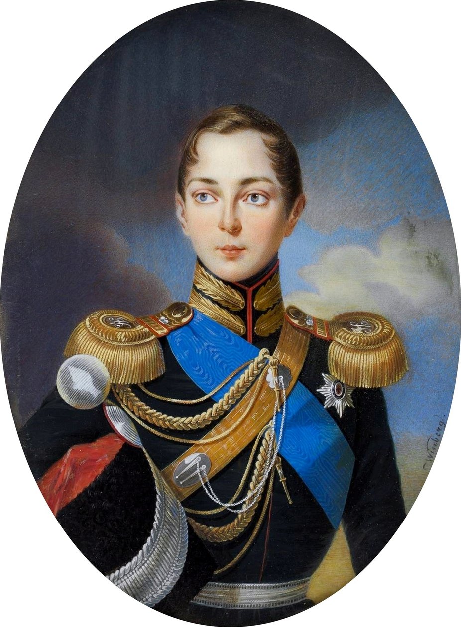 Miniature of Tsarevich Alexander Nikolaevich of Russia by Iwan Winberg