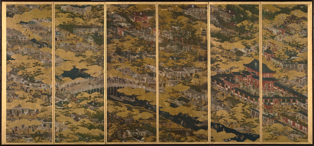 Scenes in and around Kyoto by Iwasa Matabei