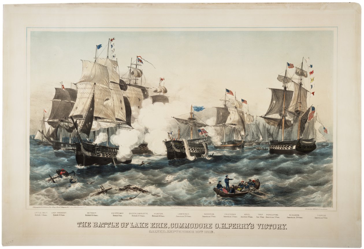The Battle of Lake Erie, Commodore O.H. Perrys Victory, 1878 by J. P. Newell