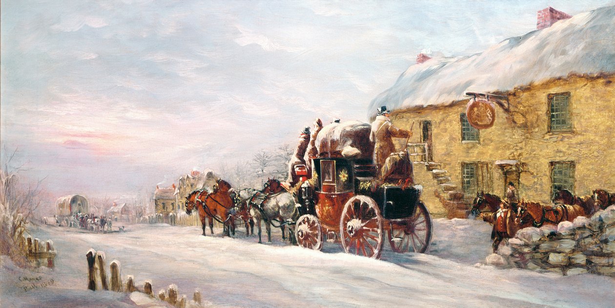 Stage Coach Outside a Tavern, Bath by J.C. Maggs