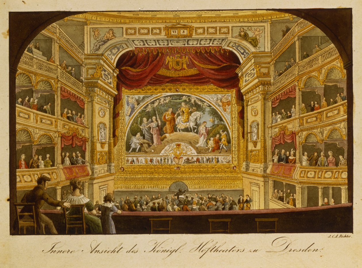 The Interior of the Royal Theatre at Dresden by J.C.A. Richter