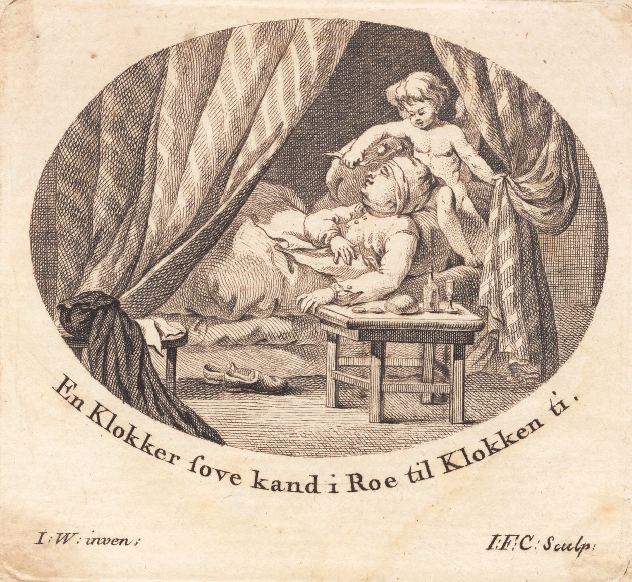 A Fat Sexton Lying and Sleeping by J.F. Clemens