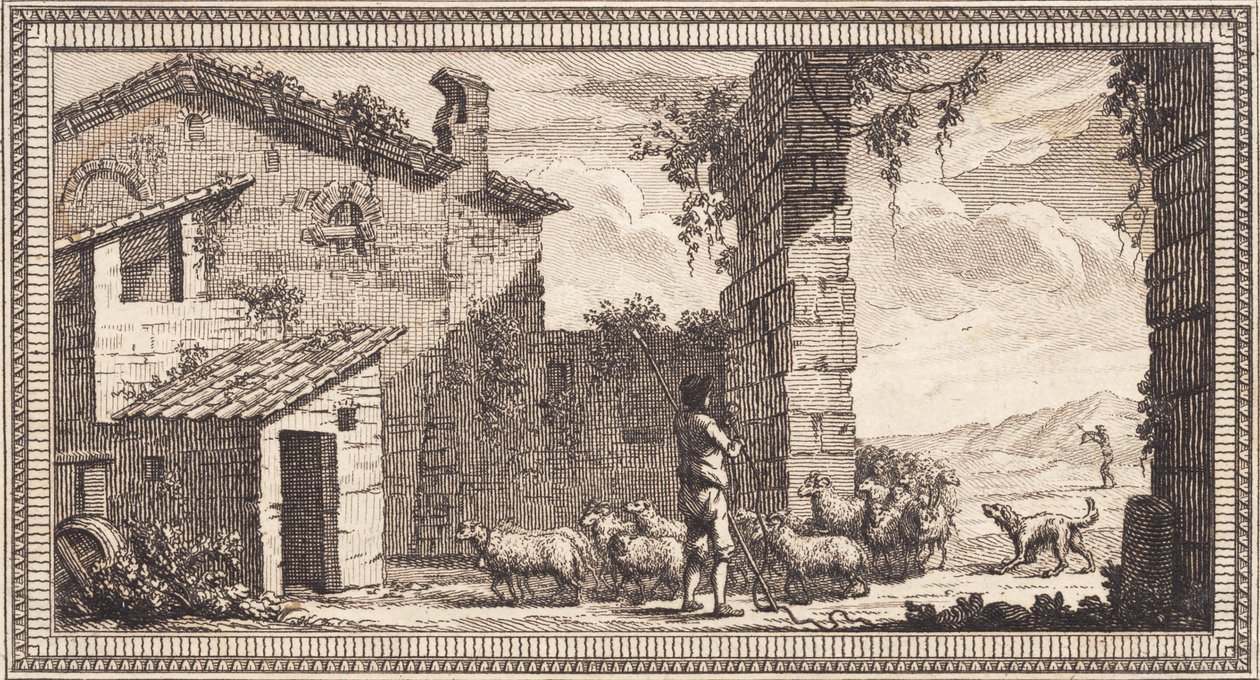 A Shepherd with Sheep and Goats by J.F. Clemens