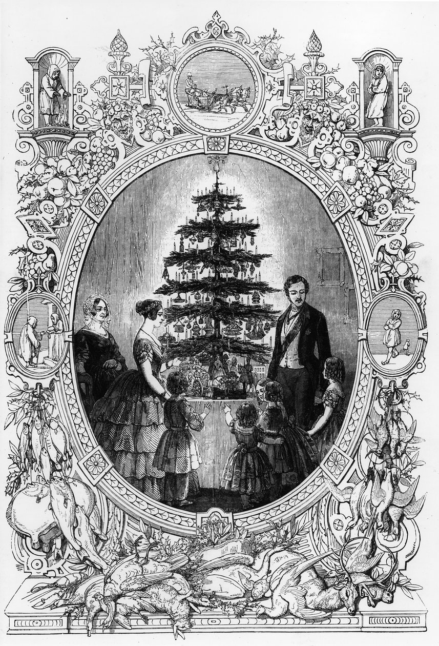 Christmas Tree at Windsor Castle by J.L. (after) Williams