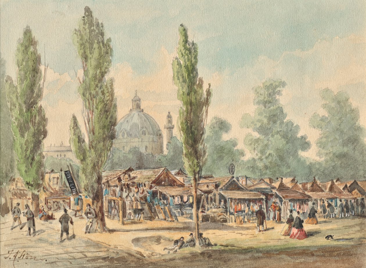 The Old Flea Market in Vienna by J. A. Störr