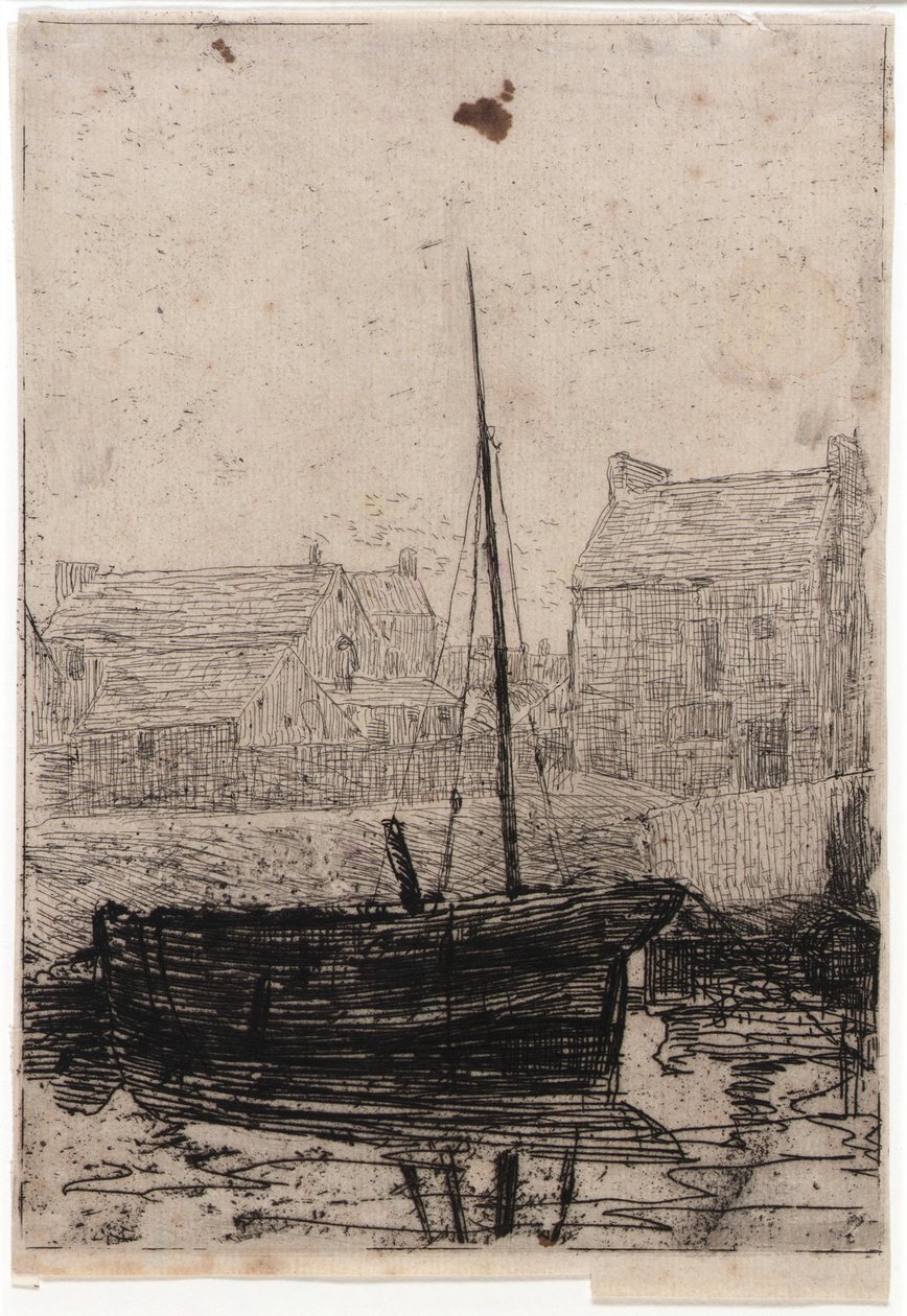 Boat Moored - Isle of Man by J. Alden Weir