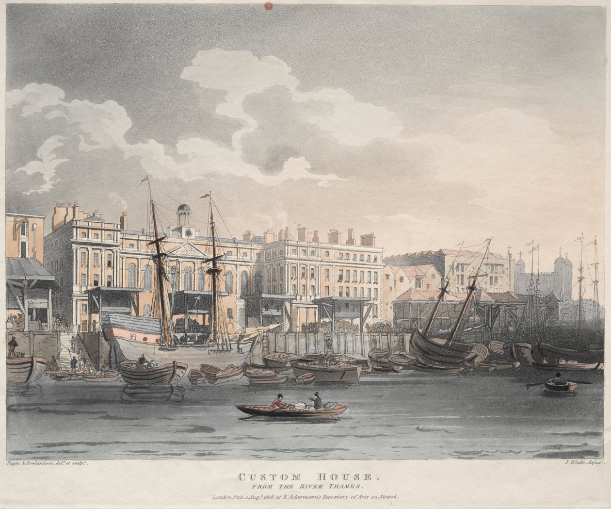 Customs House, from the Thames River by J. Bluck