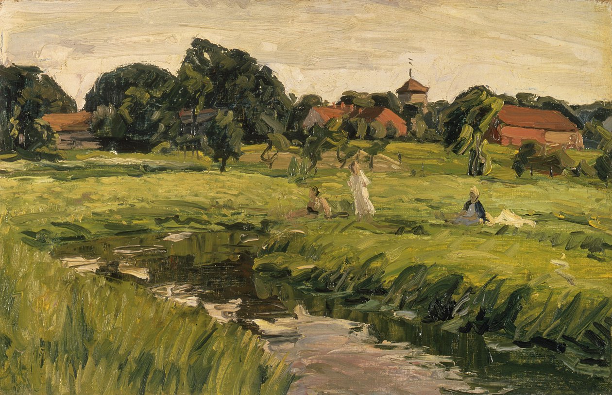Children by the Creek by J. Hansch