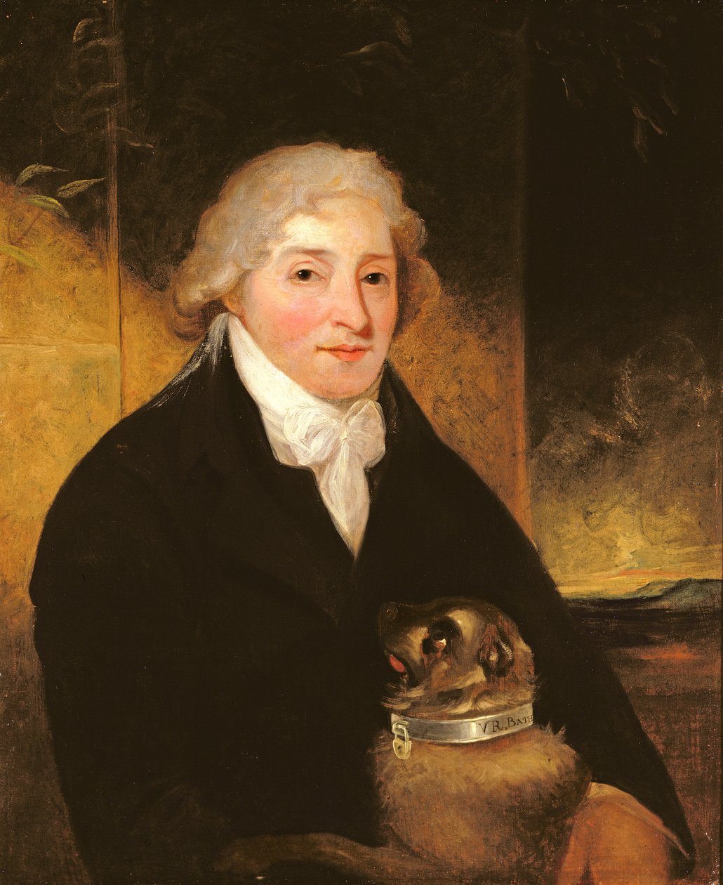 Venanzio Rauzzini with his dog Turk by J. Hutchison