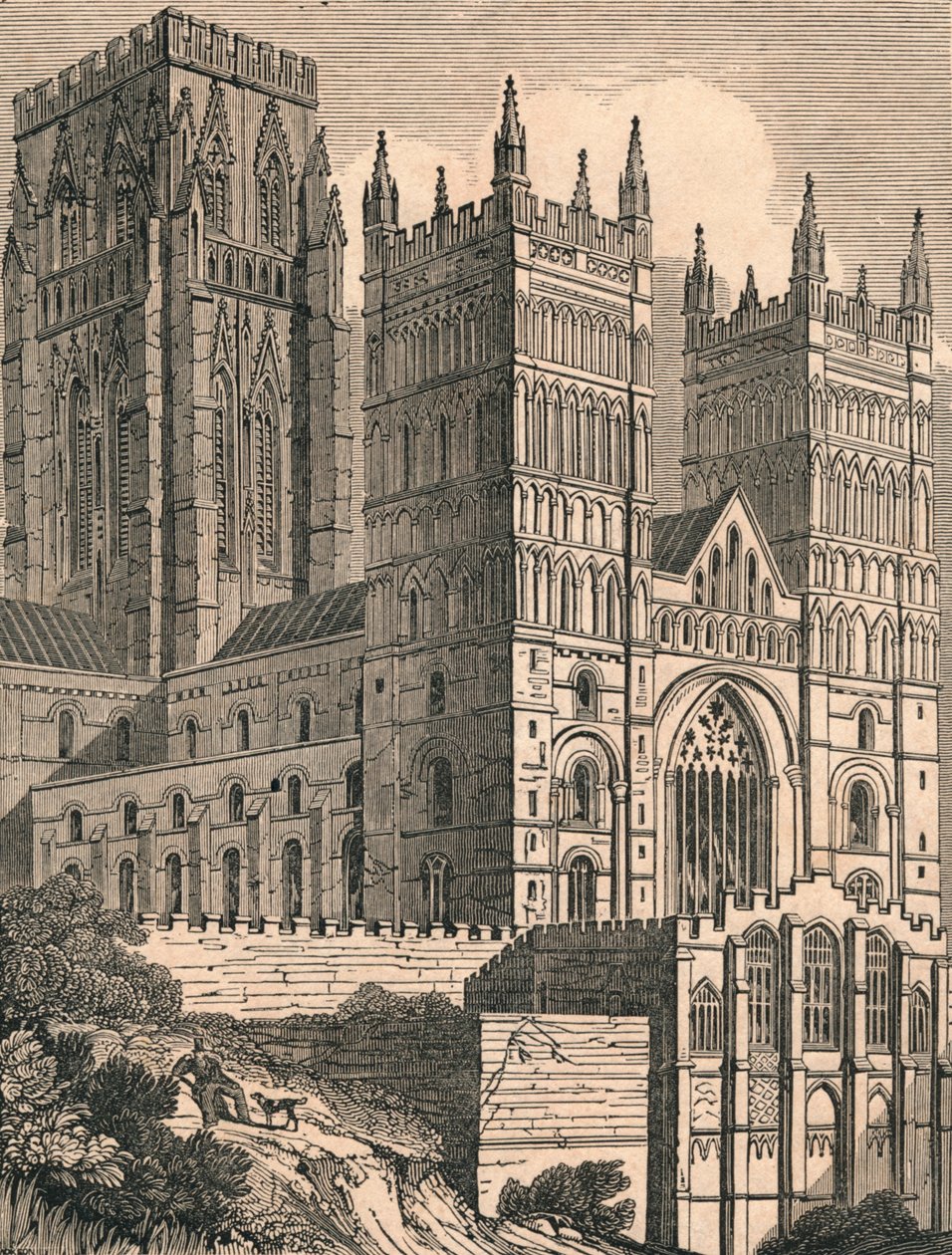 North-West View of Durham Cathedral by J. Jackson