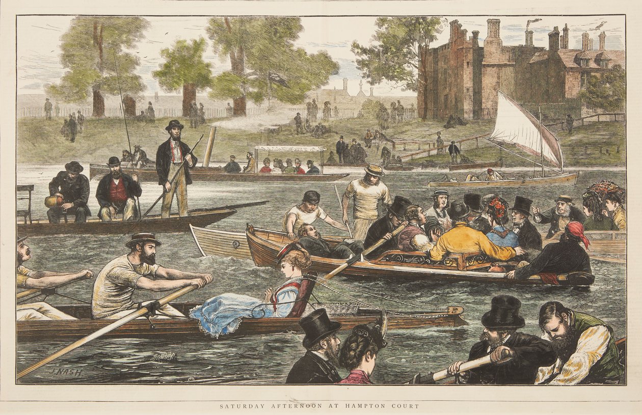 Saturday Afternoon at Hampton Court by J. Nash