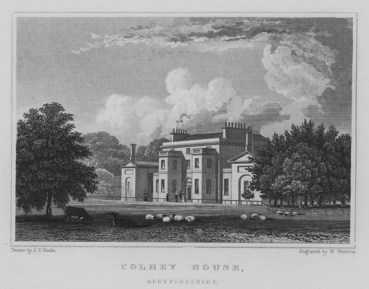 Colney House, Hertfordshire by John Preston Neale