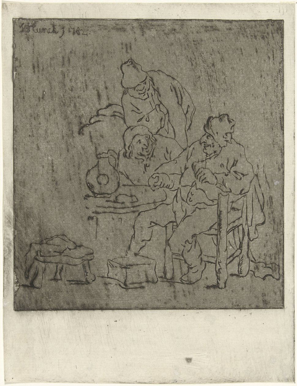 Three Men Around a Table by Jabes Heenck