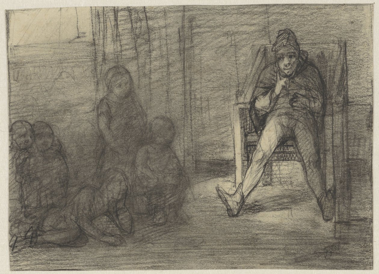 Man Telling Stories to Children by Jac van Looij
