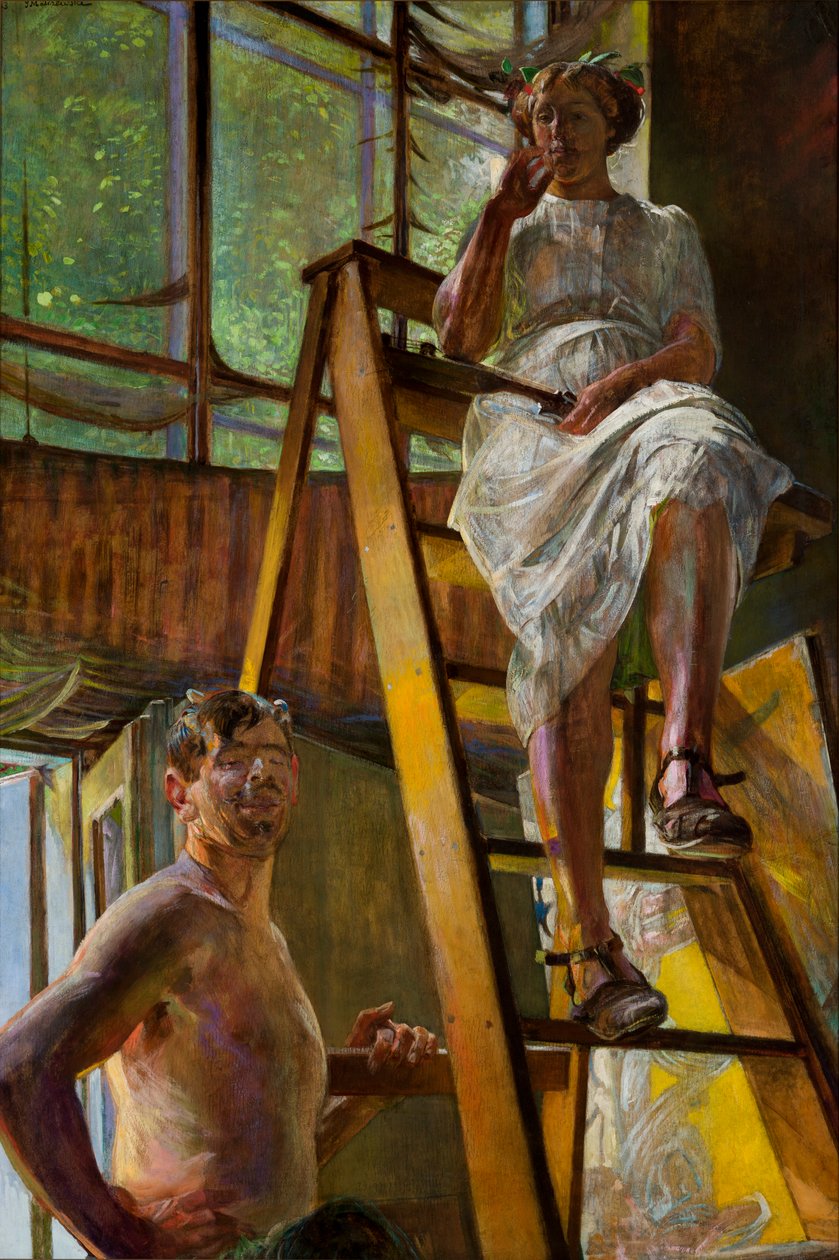 Satyr and a Model by Jacek Malczewski