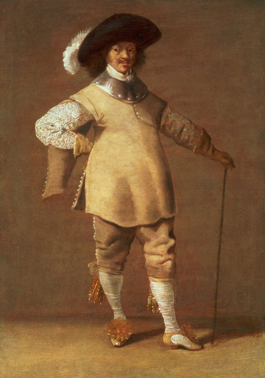 A Cavalier Standing in an Interior, 1635 by Jacob Fransz van der Merck