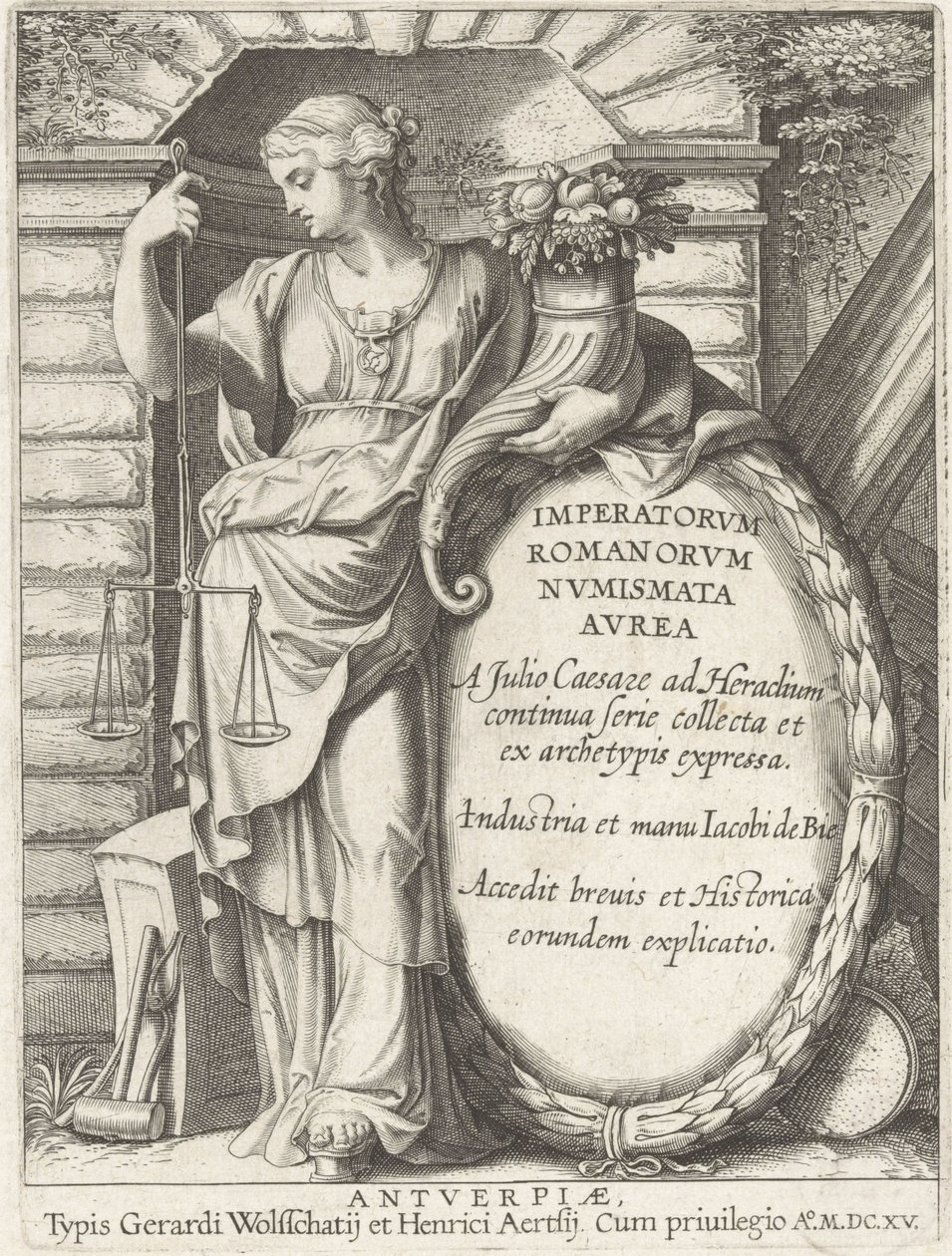 Frontispiece of the Imperatorum Romanorum Numismata Aurea a Julio Caesare Ad Heraclium Continua Serie Collecta by Jacob de Bie