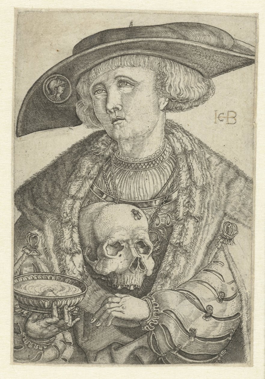 Self-Portrait with Skull and Bowl by Jacob Binck