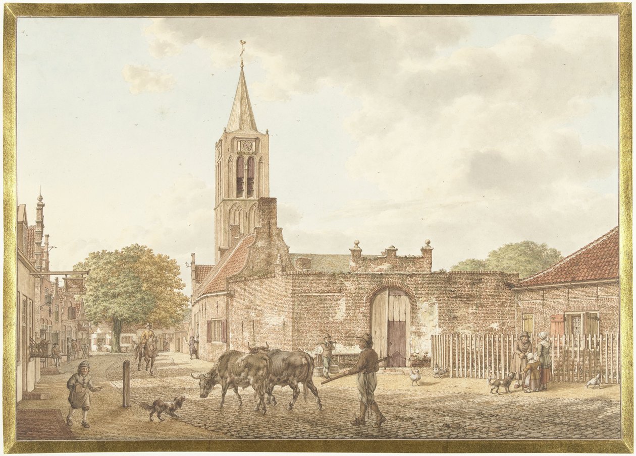 Street Scene in Beverwijk by Jacob  Cats