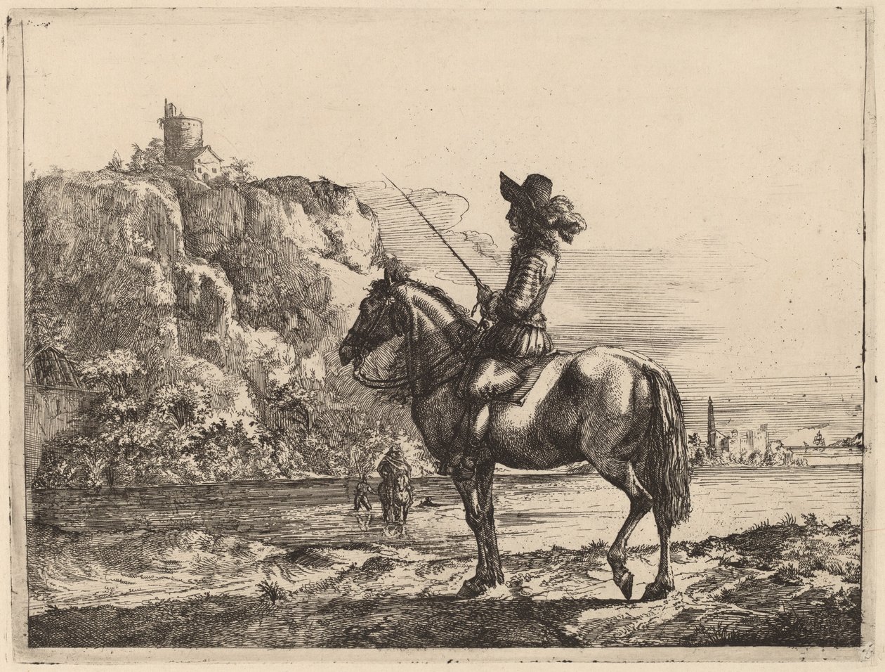 River Landscape with Horseman by Jacob Duck