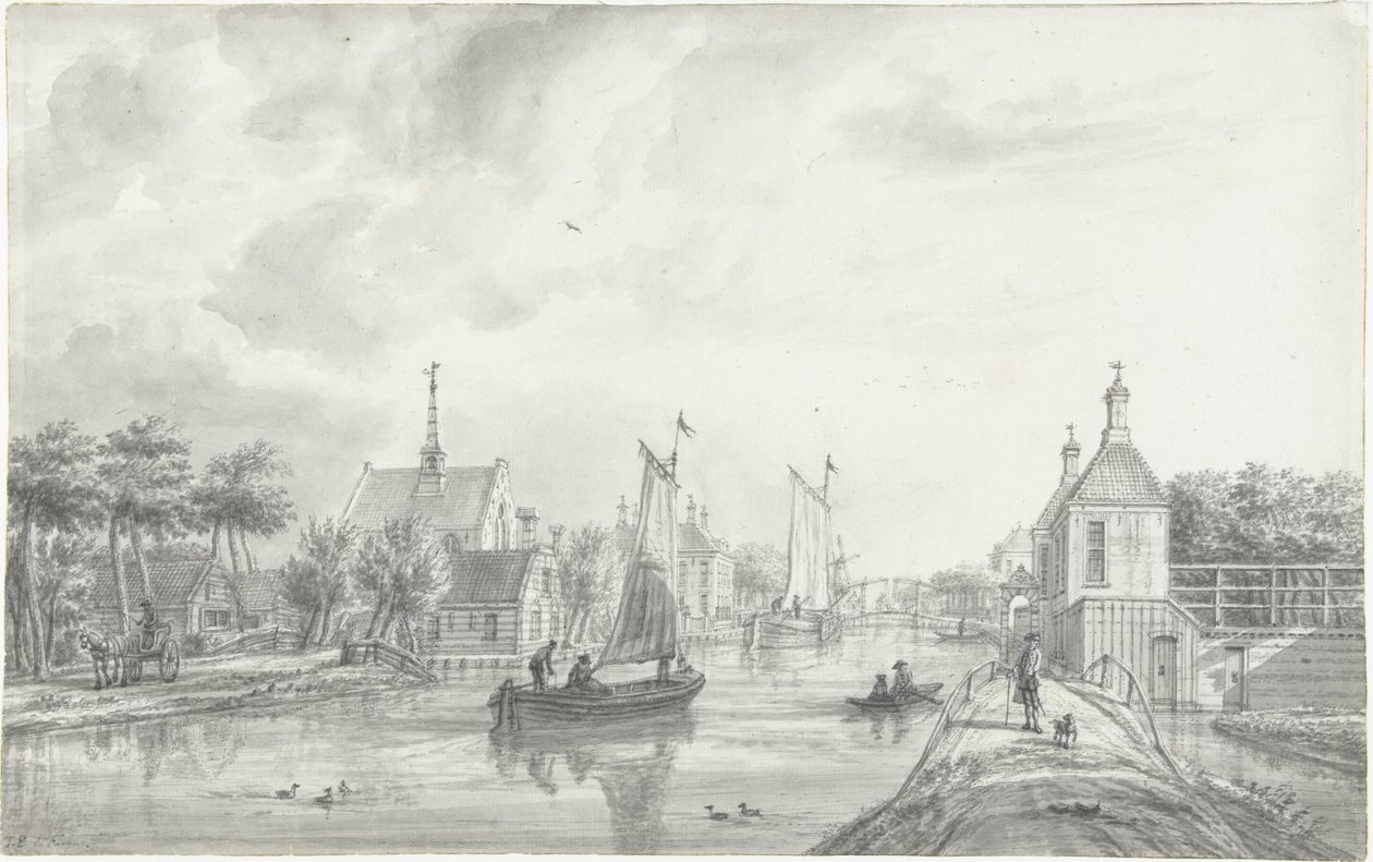 View in Leiderdorp by Jacob Elias La Fargue
