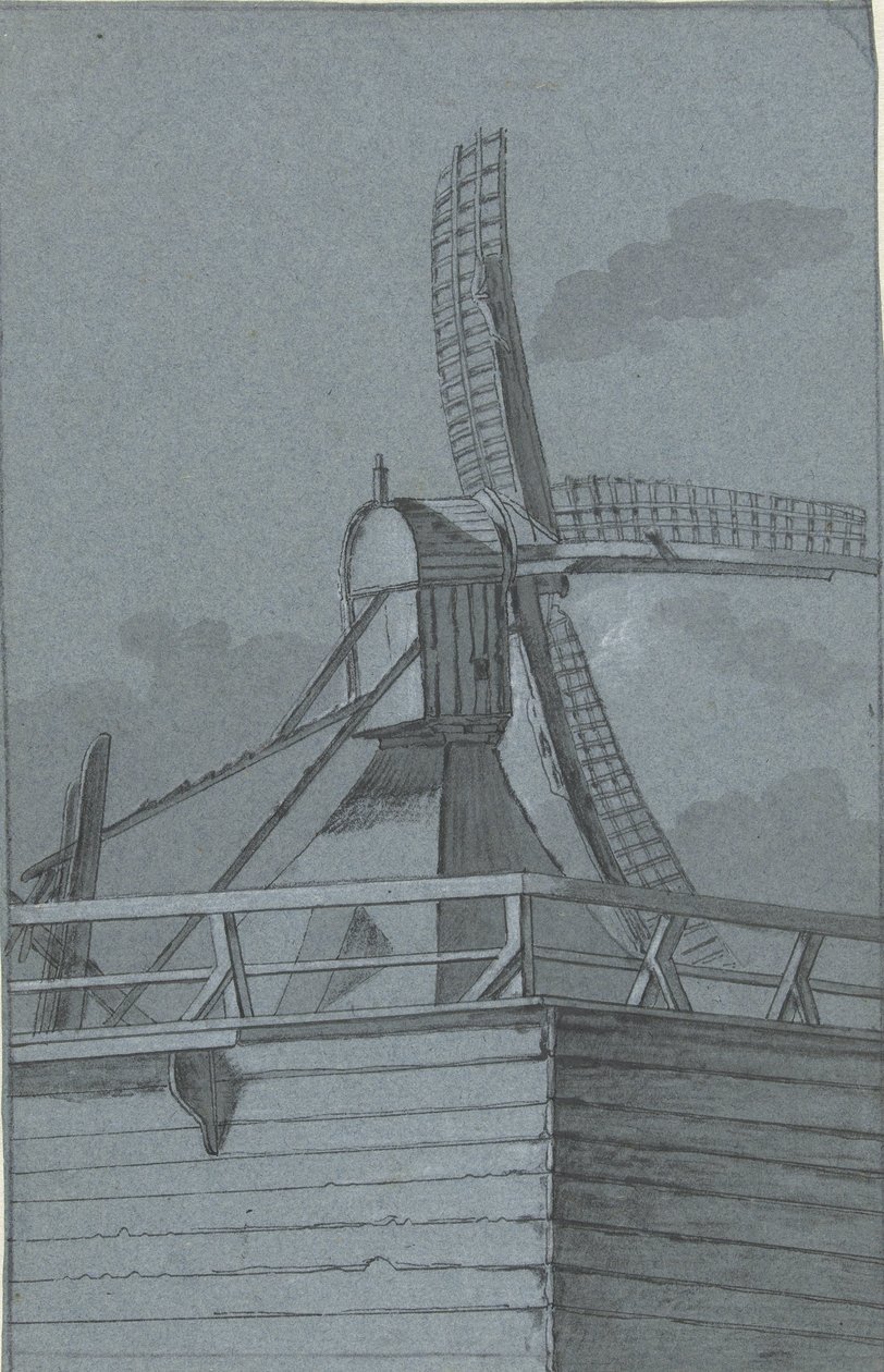 Windmill with Wooden Base by Jacob Ernst Marcus
