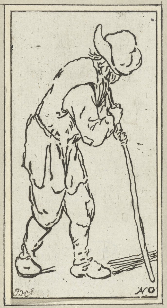 Man Leaning on a Stick by Jacob Hoolaart