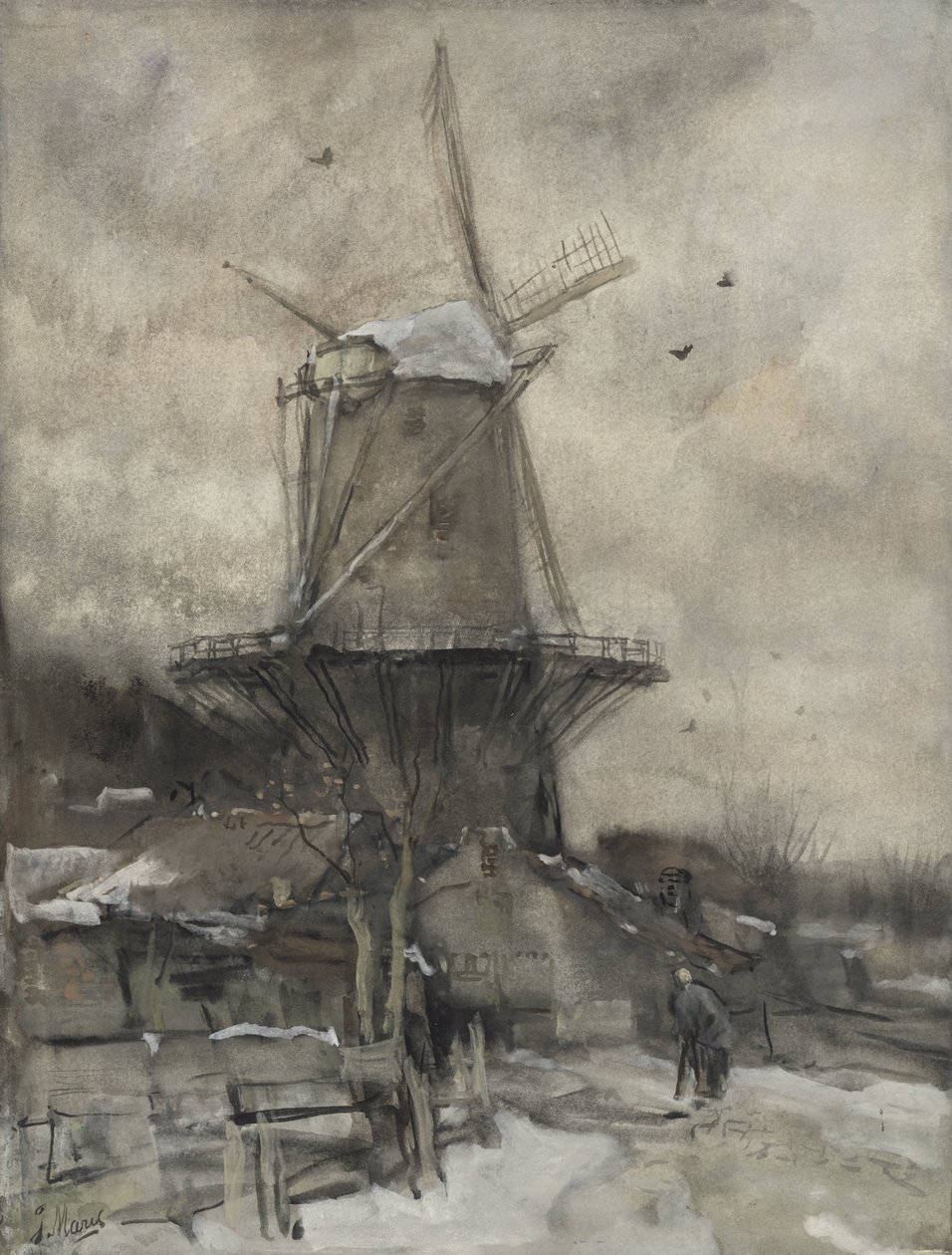 A Mill in Winter by Jacob Maris