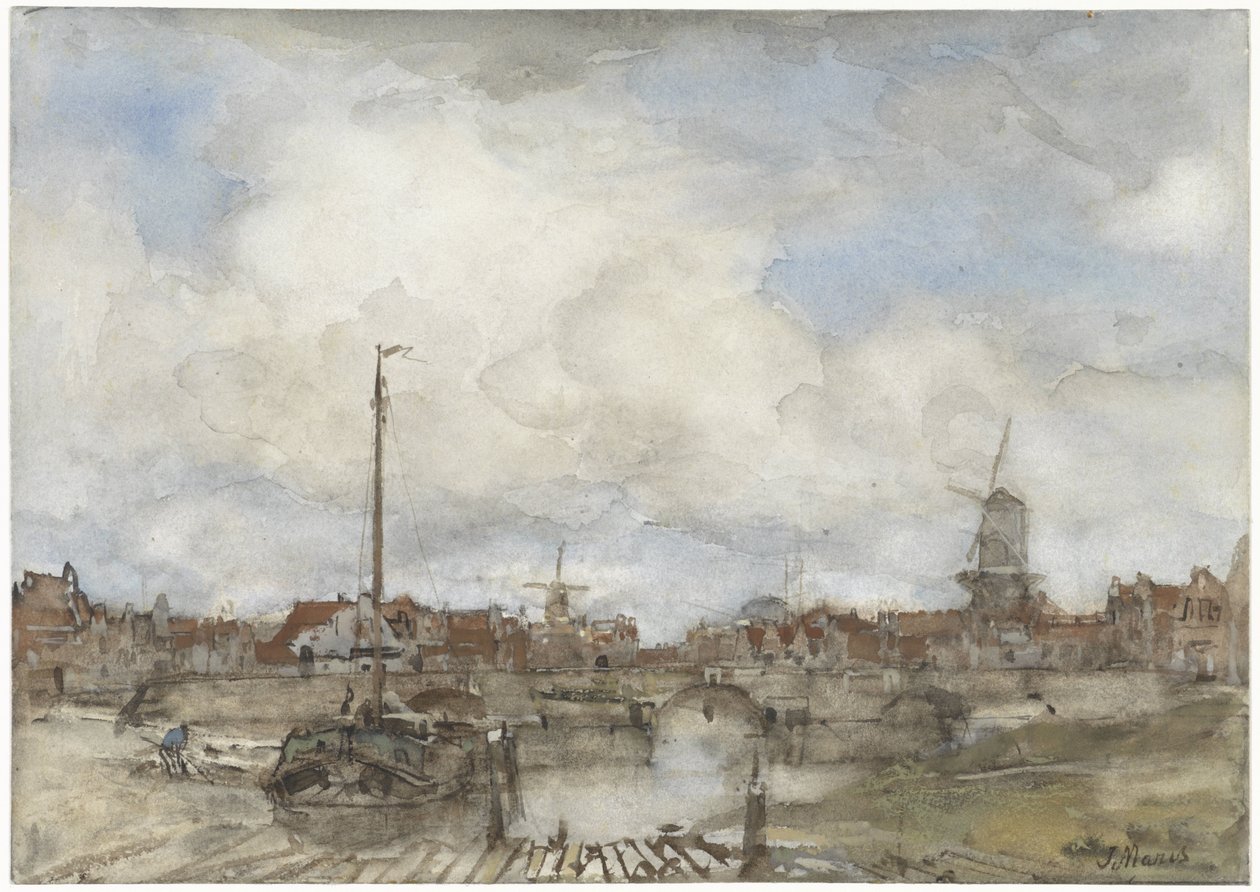 View of a City by Jacob Maris