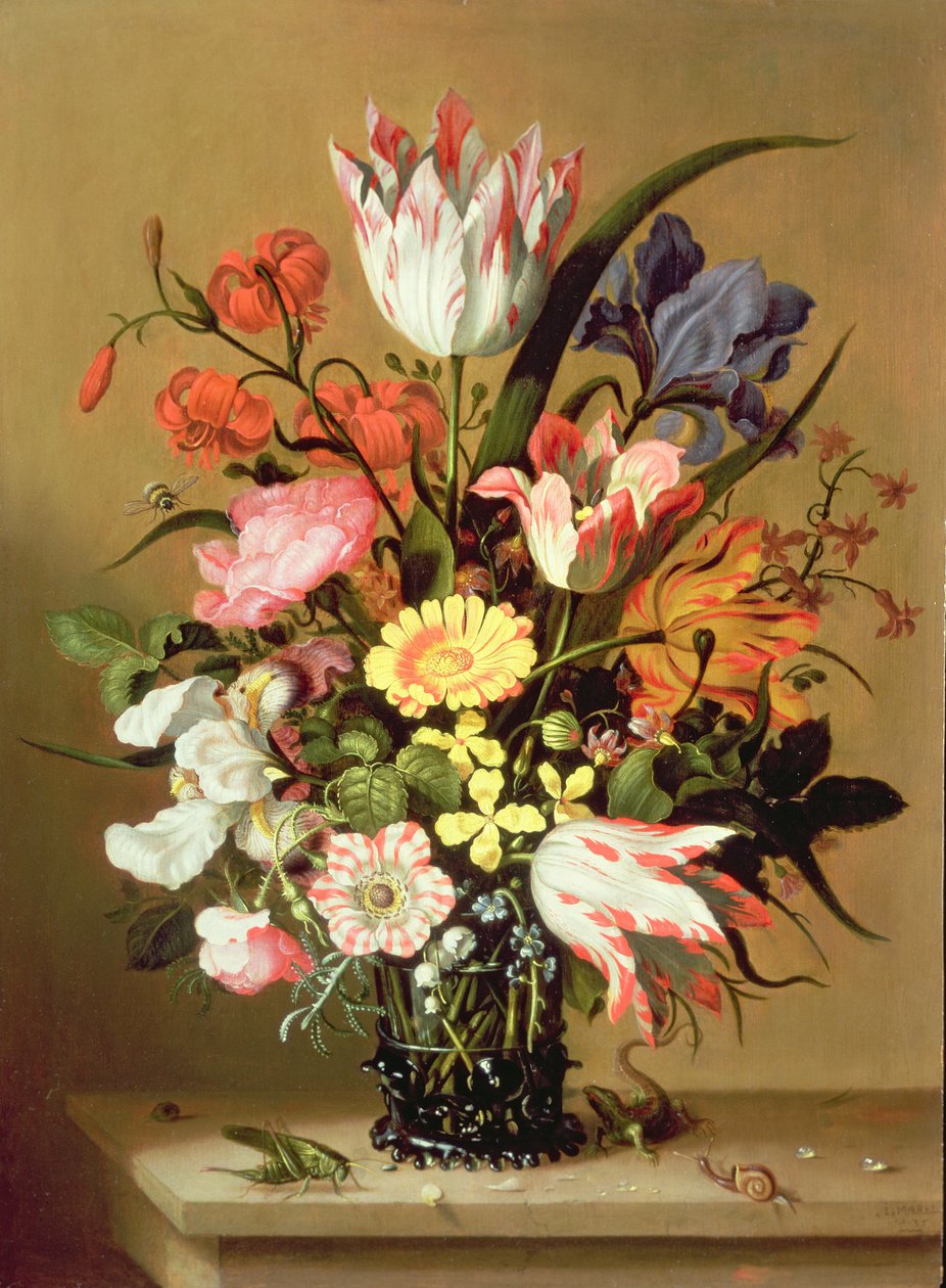 Flowers in a Vase by Jacob Marrel