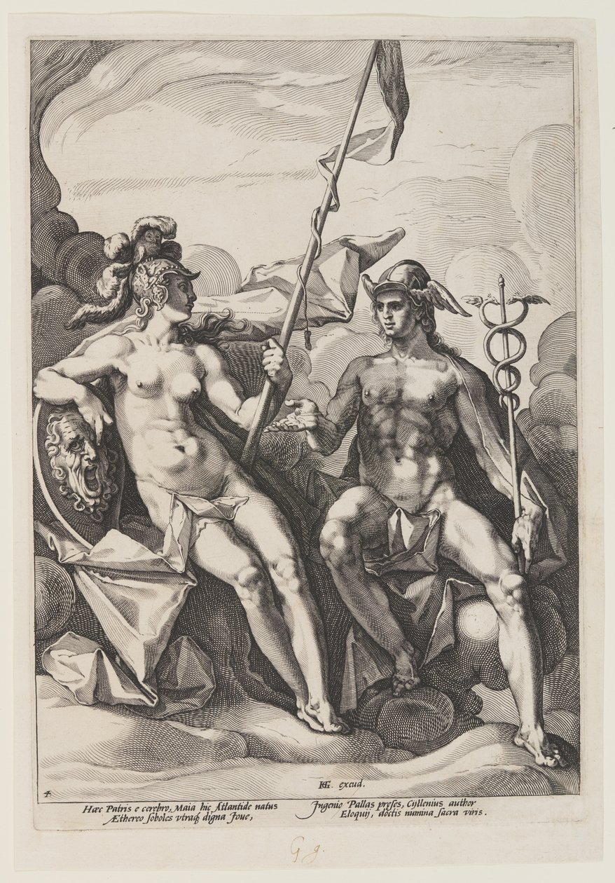 Pallas Athena and Mercury by Jacob Matham