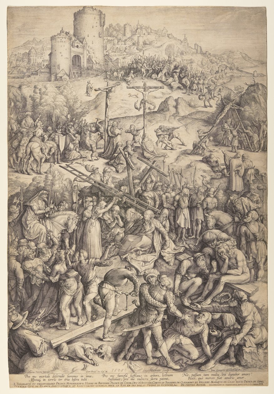 The Mocking, Flagellation, and Crucifixion of Christ by Jacob Matham